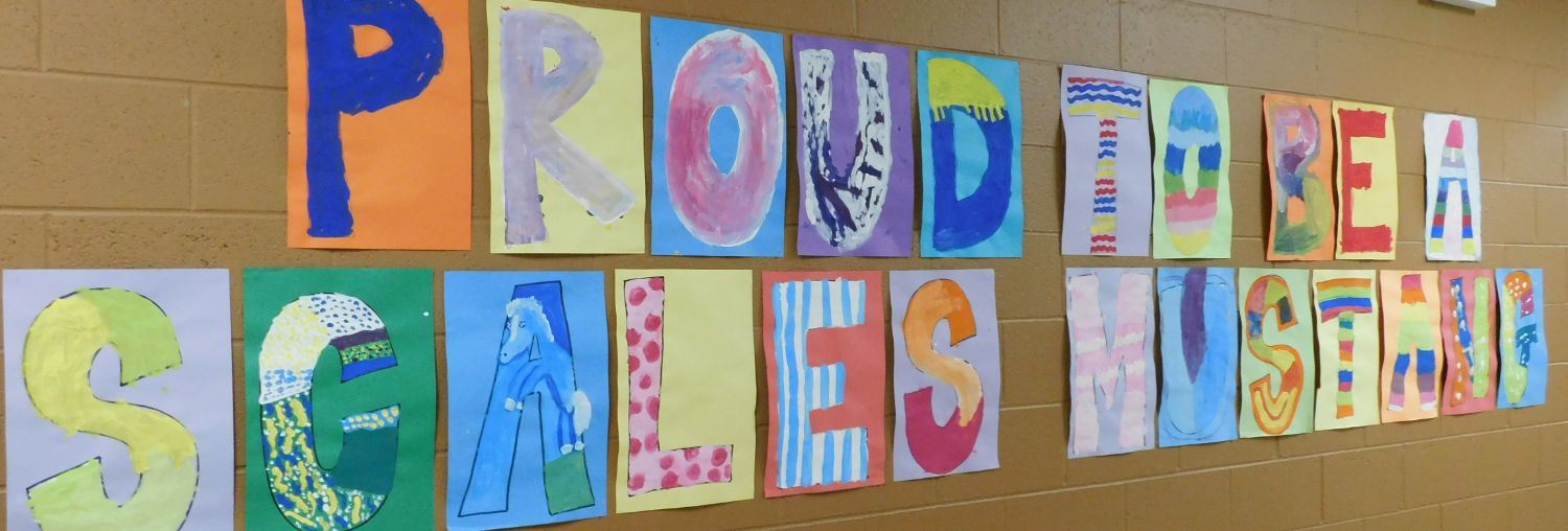 Proud to be a Scales Mustang artwork made by students.
